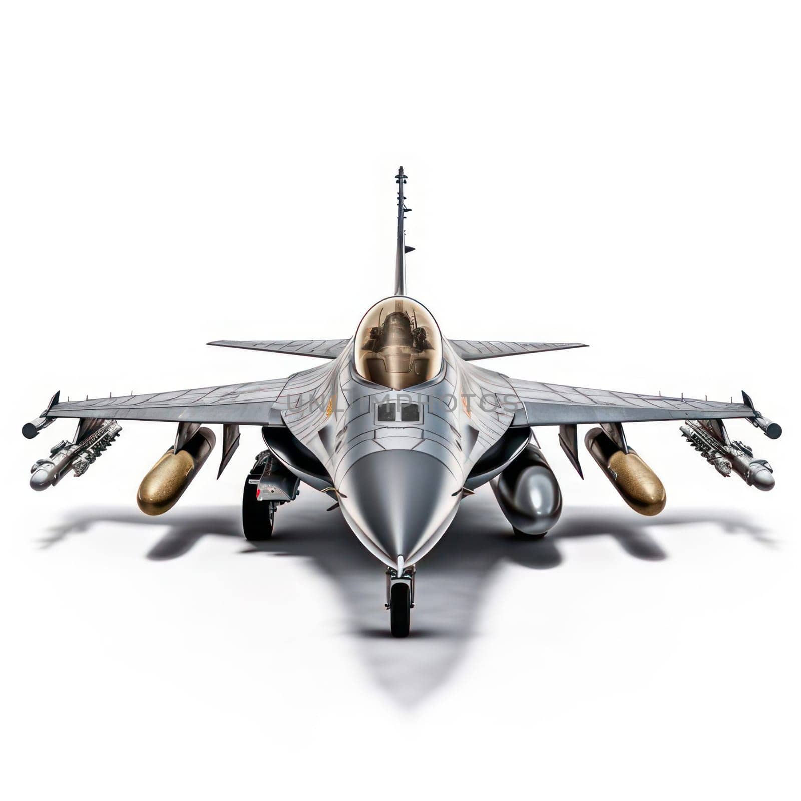 F16 fighter jet isolated on white created with Generative AI
