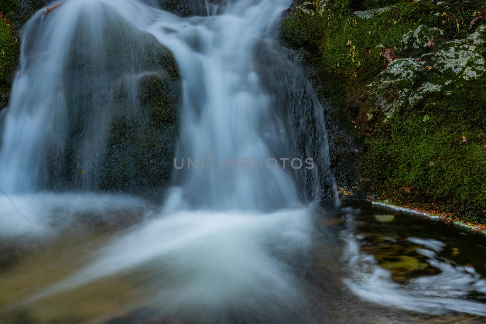 River waterfall in the portuguese national park of Geres, in the north of the country