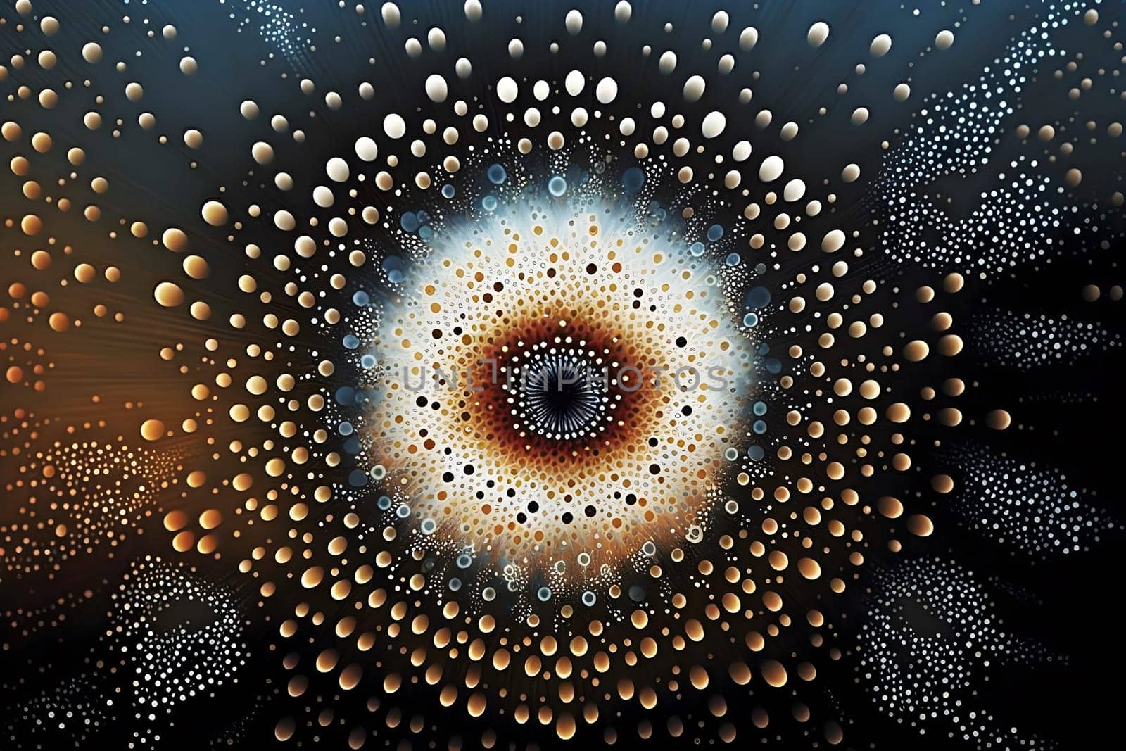 Big data abstract visualization or ethereal fantasy world or space concept in retro color palette and aesthetic. AI Generative content