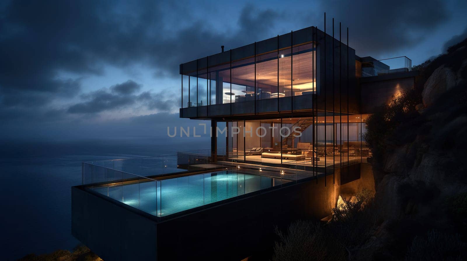 Modern Villa - Generative AI, AI generated