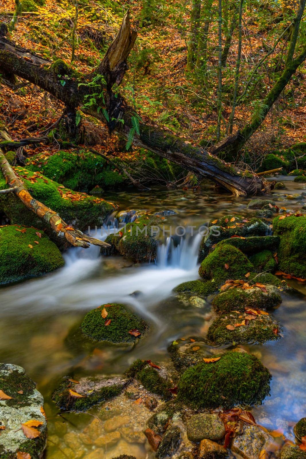 River waterfall in the portuguese national park of Geres, in the north of the country