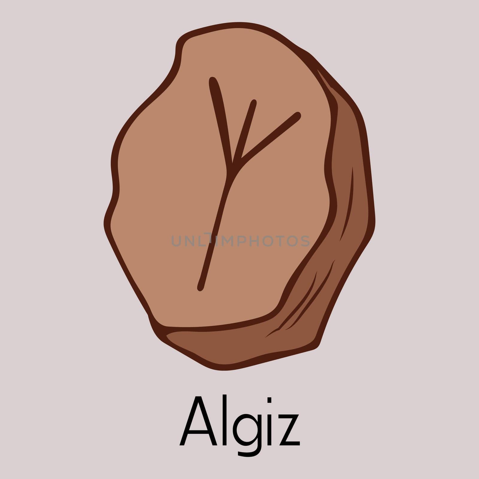 Rune Algiz.Ancient Scandinavian runes.Runes senior futarka.Magic, ceremonies, religious symbols.Predictions and amulets