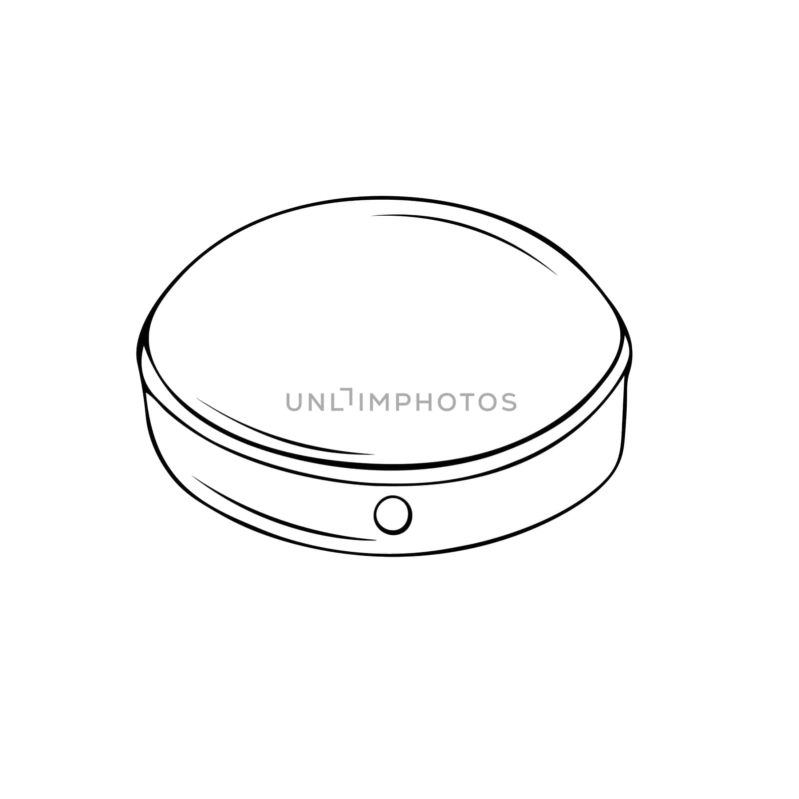 Hand drawn black and white Bendir drum of North Africa, Maghrib. Vector illustration.