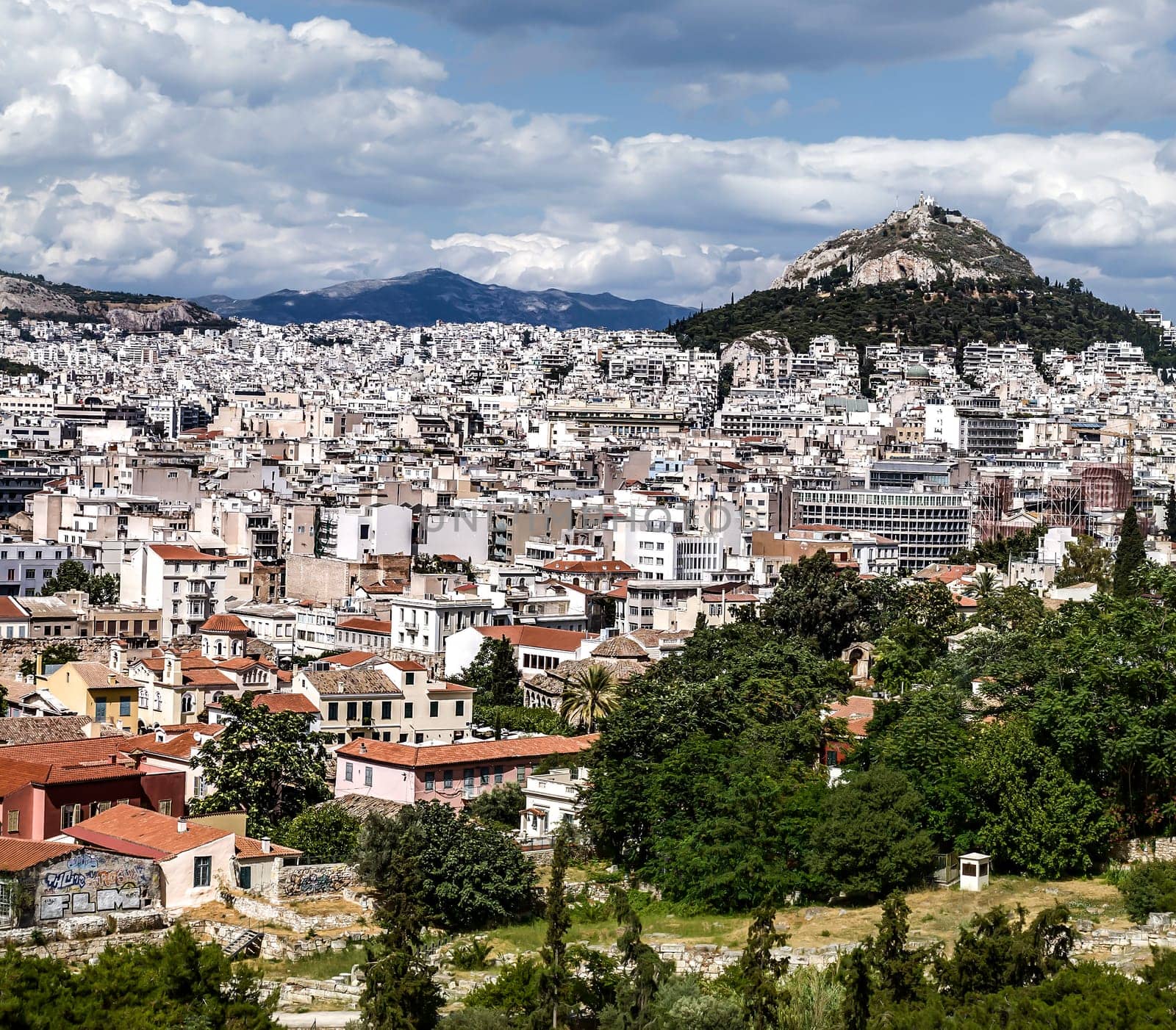 Panoramic view of the city of Athens, Greece