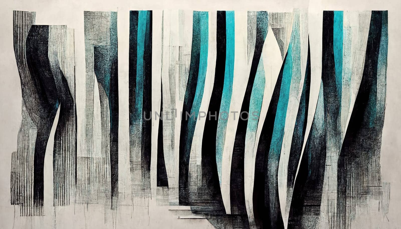Generated Artificial stripes in blue and black as graphic abstract background