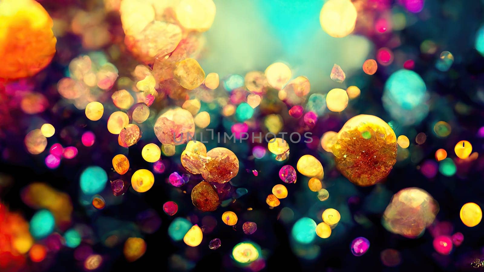 Colourful and dynamic balls with depth of fields as background. Generated with Artificial Art.