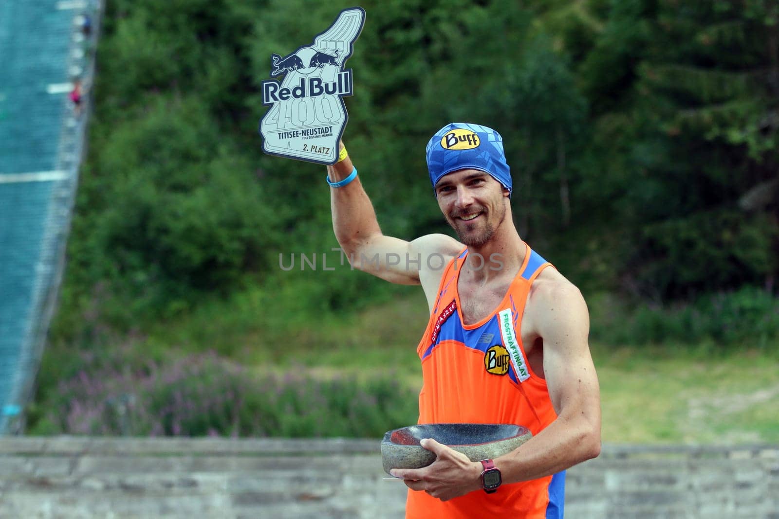 Tomas Celko (Slovakia) ran at the Red Bull 400 - Germany premiere Titisee-Neustadt on the Hochfirstschanze in second place