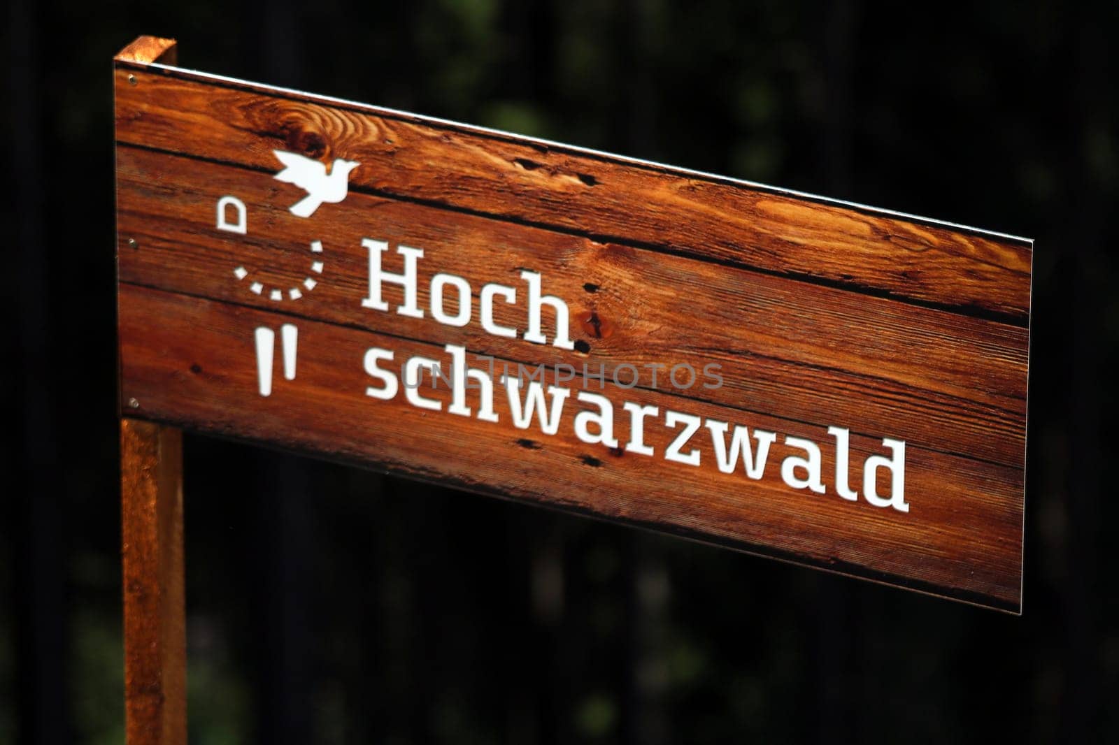 Signpost,Logo Hochschwarzwald Touristik GmbH at the Red Bull 400 - Germany premiere Titisee-Neustadt
