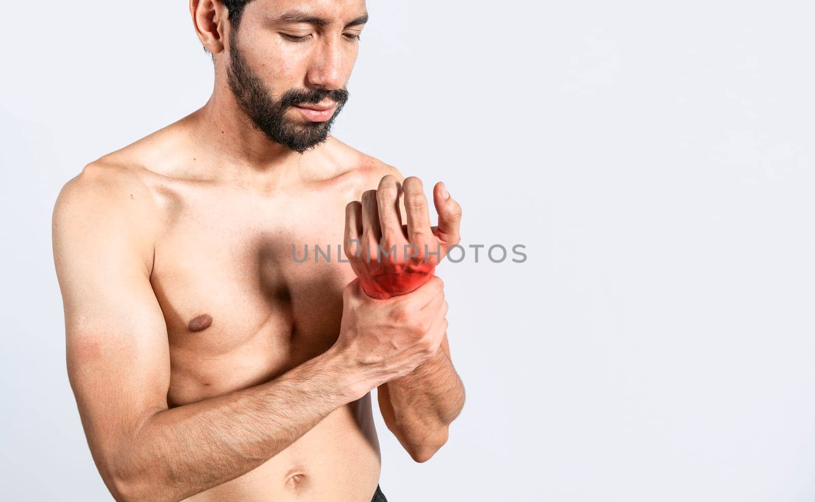 Arthritis wrist concept, Person with wrist pain, Man with pain in hands concept, Arthritis man rubbing, Person with wrist pain