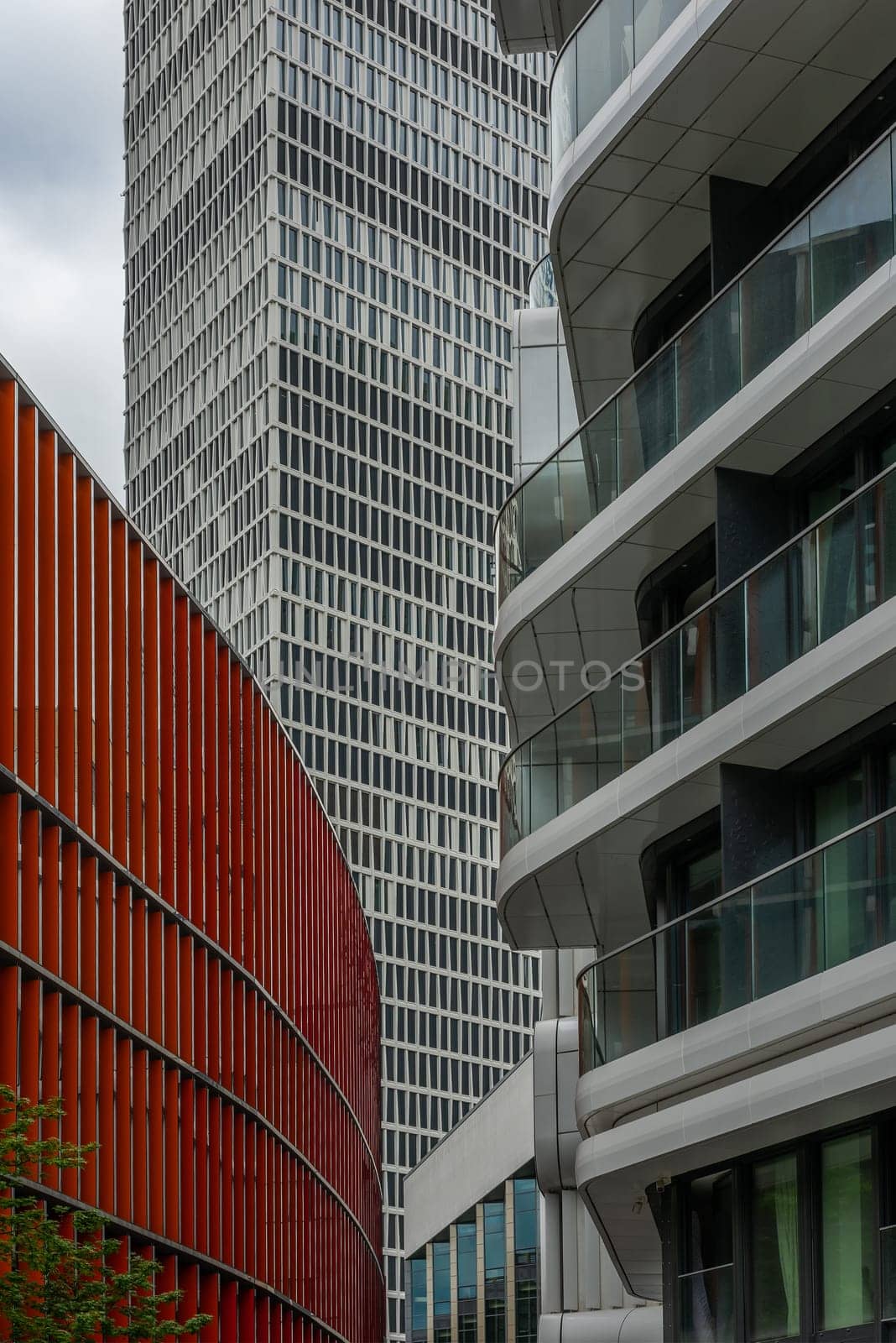 Skyscrapers near the Frankfurt exhibition center, Frankfurt, Germany
