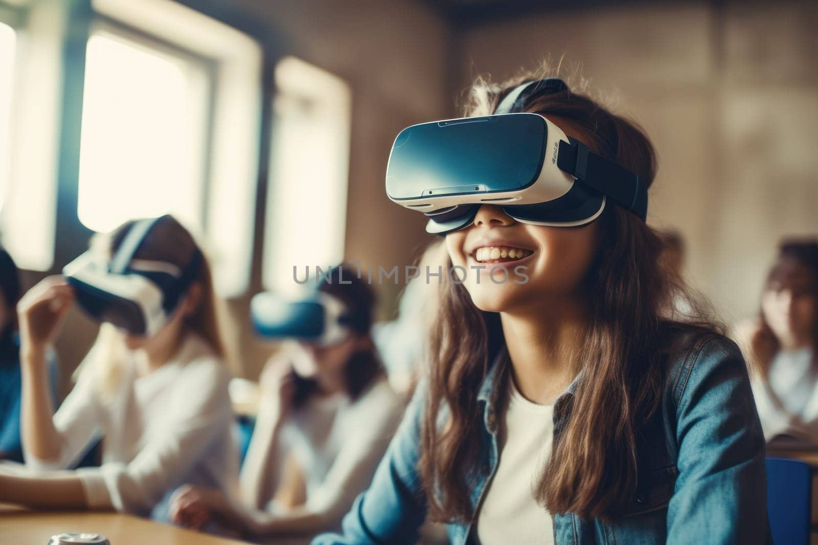 The virtual reality goggles provide a more dynamic and interactive way of learning, making the classroom experience exciting and memorable. Generative AI.