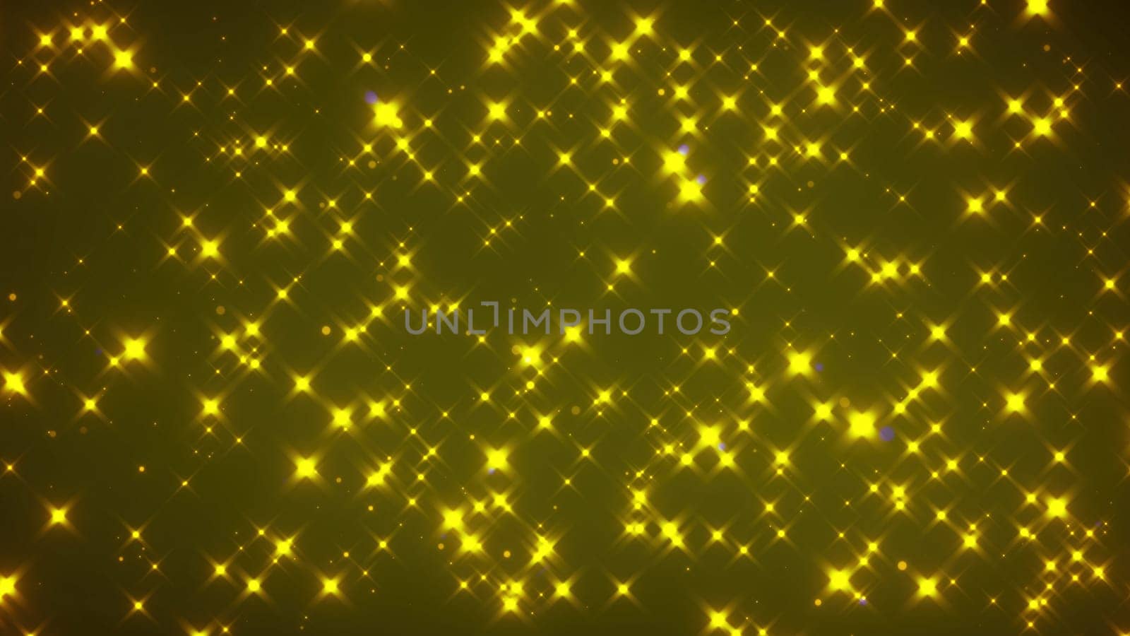 Gold stars particles. Computer generated 3d render