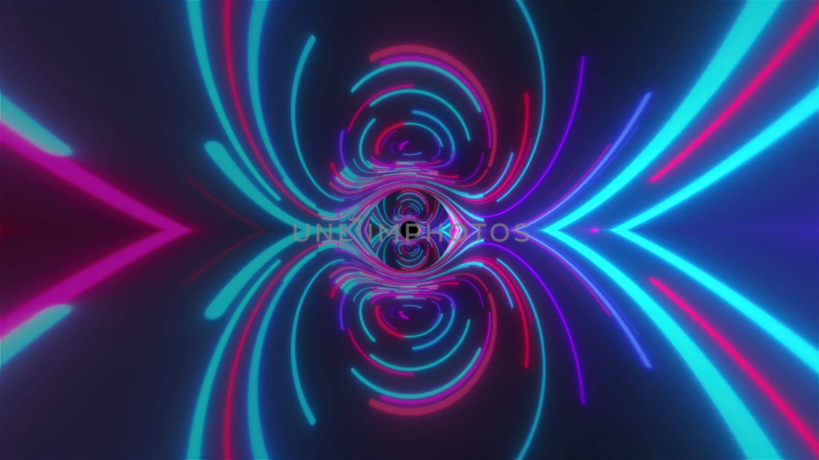 Colorful glow lights. Computer generated 3d render