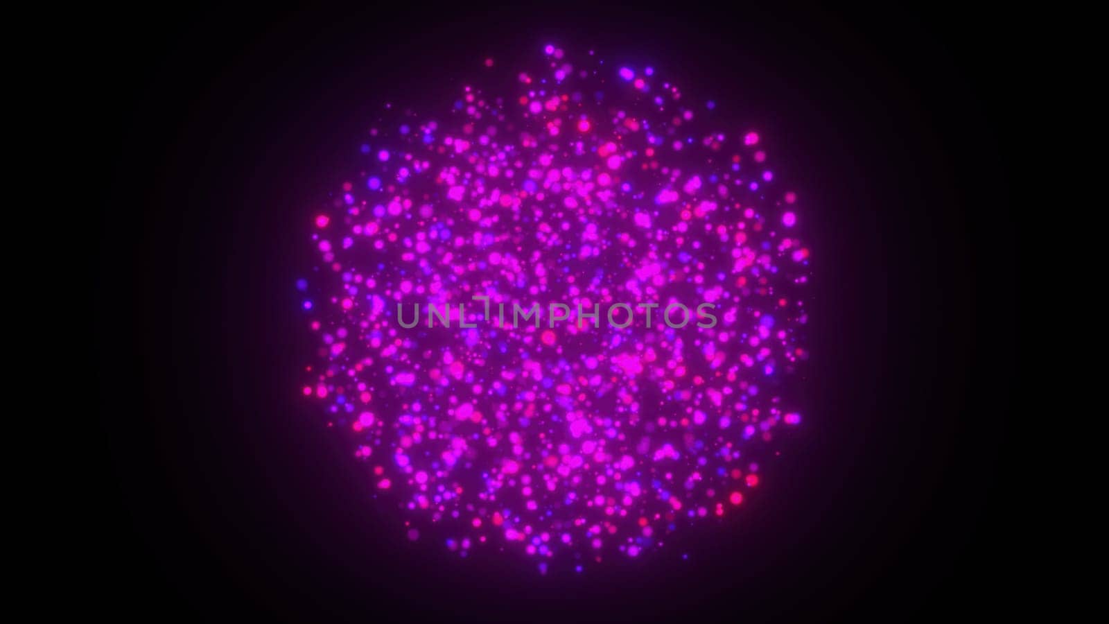 Sphere of glowing particles. Computer generated 3d render