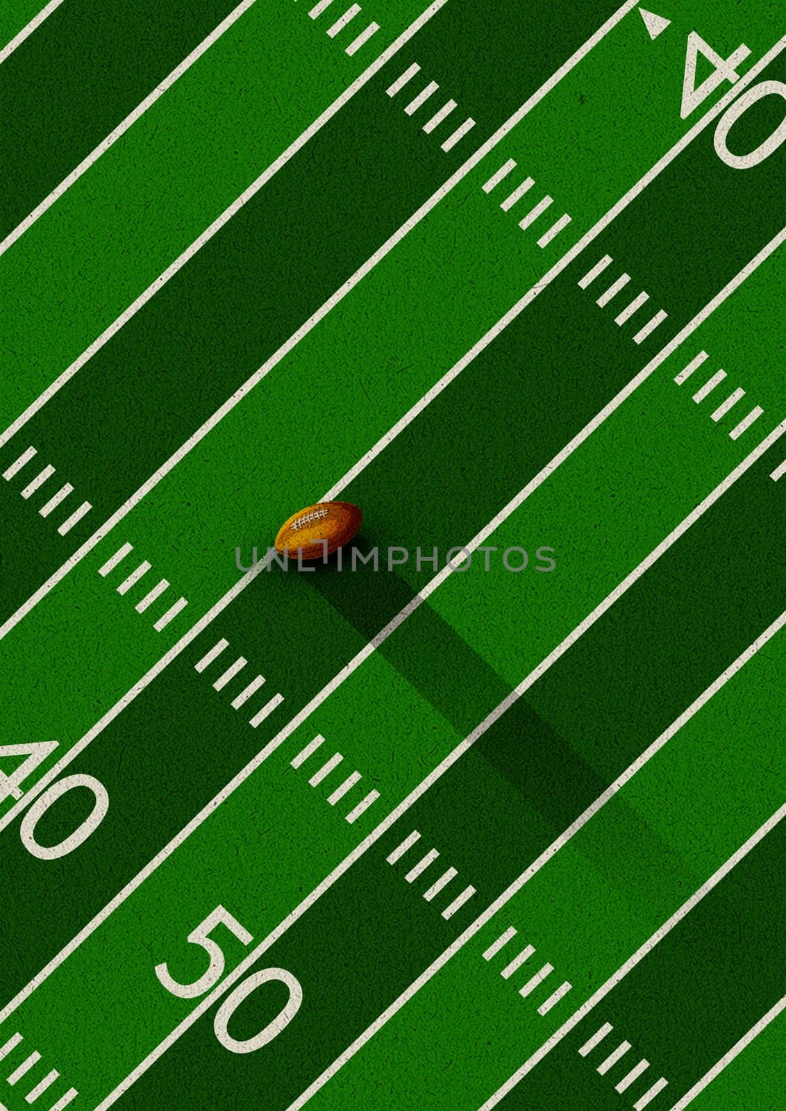 American football poster, flyer design with leather ball on the field, grunge paper effect background with copy space, graphic arts