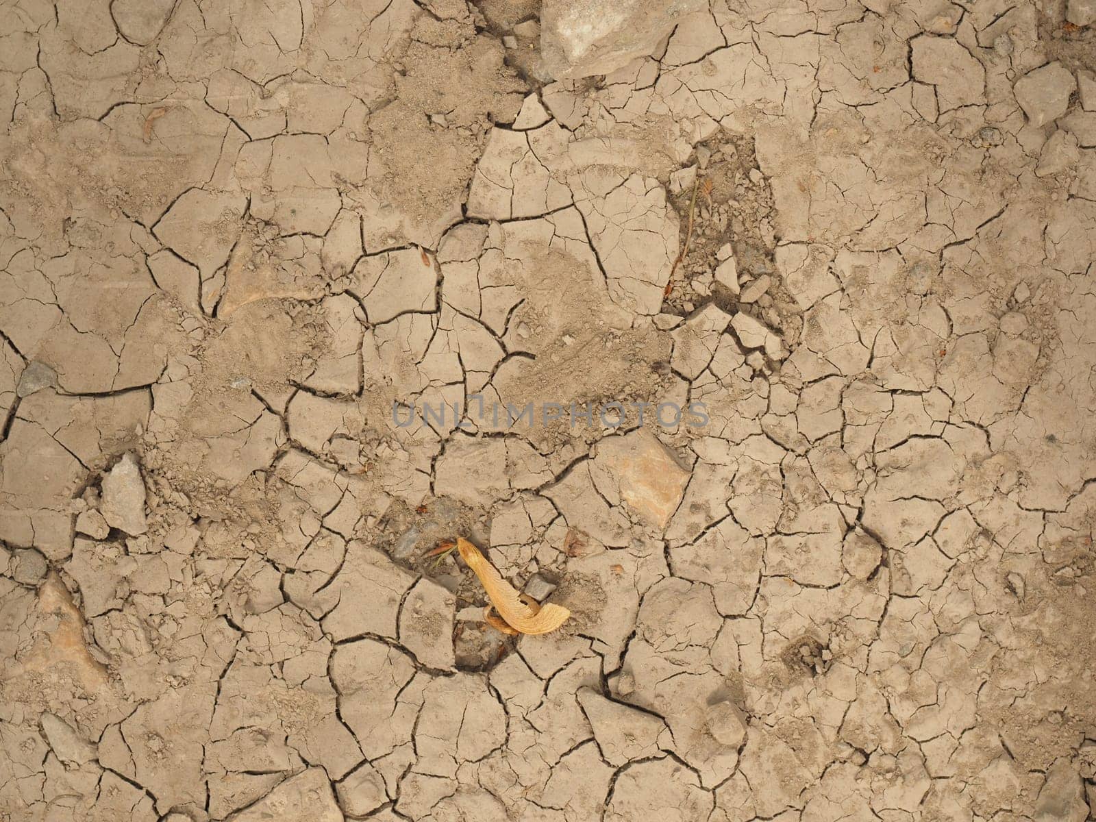 Dried soil texture, cracked sand backdrop, global warming, environmental protection concept, above average heat