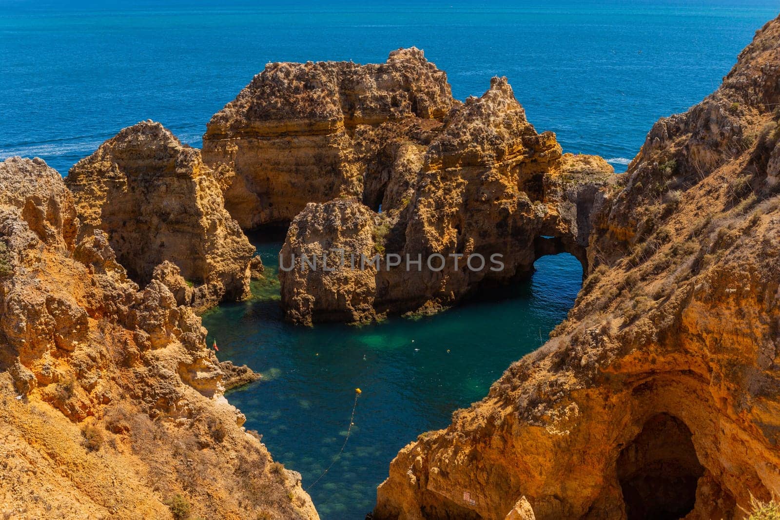 Cliffs and atlantic ocean at Ponta da Piedade, Lagos, Portugal