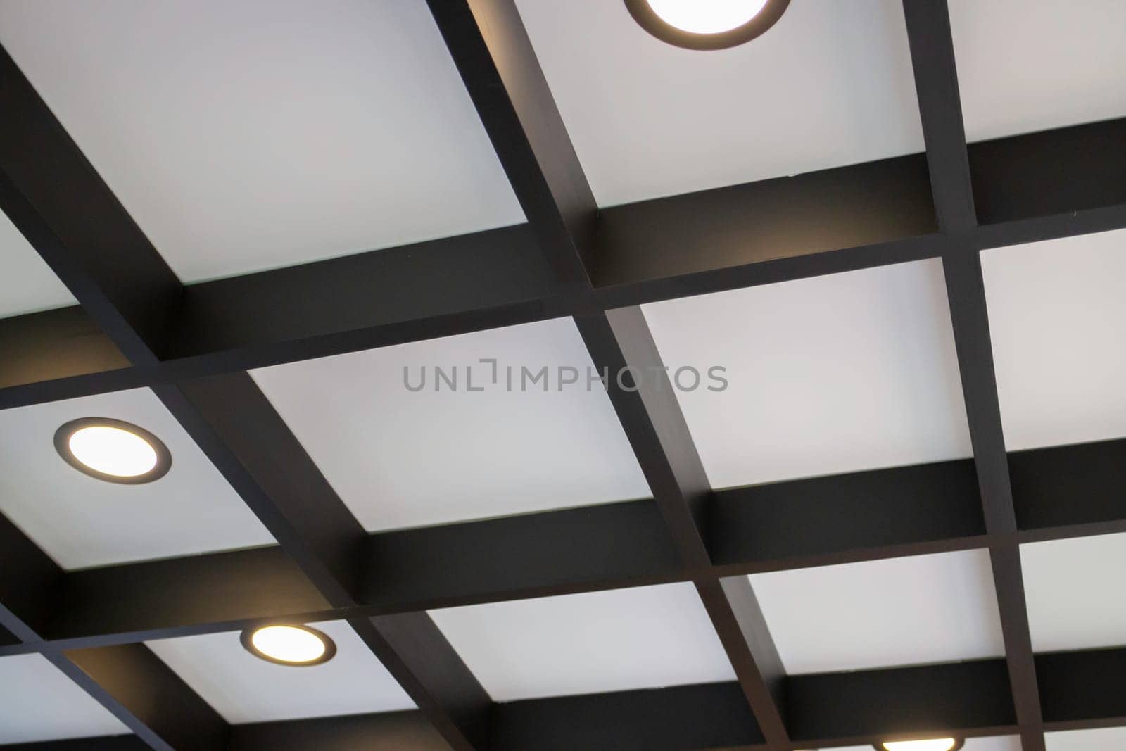 Loft modern black room interior, stock photo