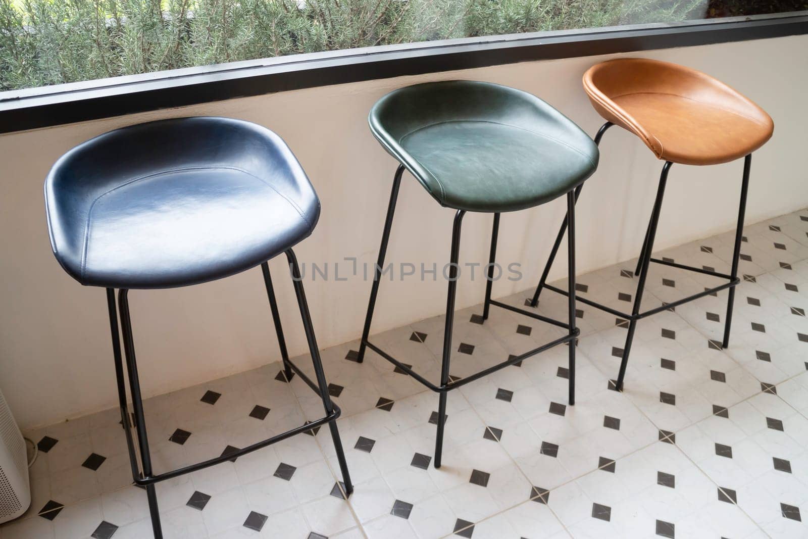 Loft modern black room interior, stock photo