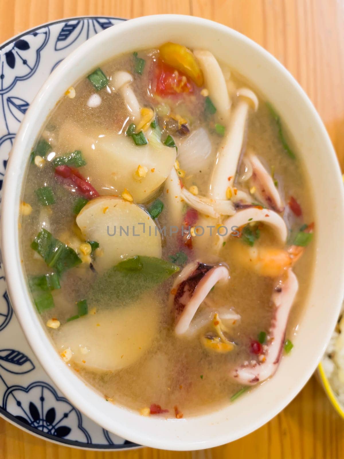 Thai spicy street food menu, stock photo