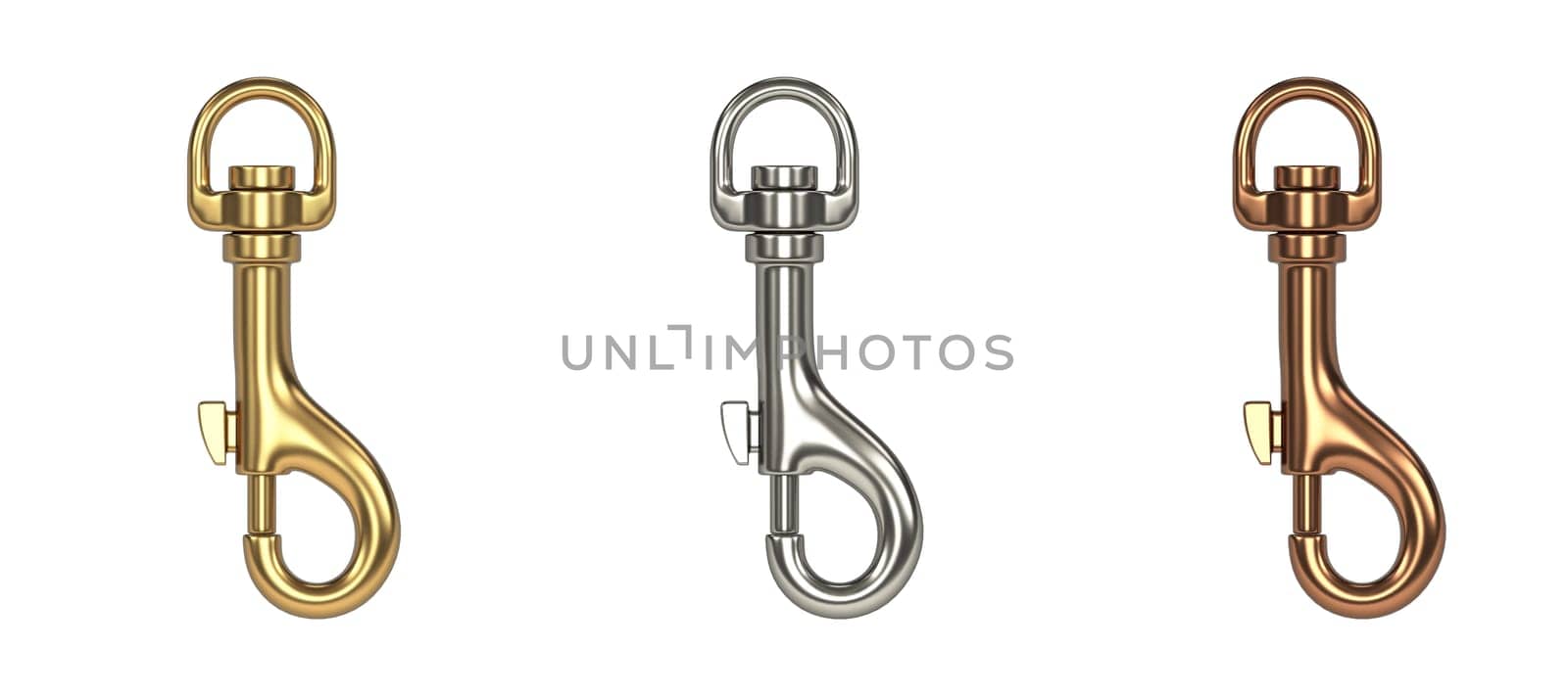 Trigger hooks 3D rendering illustration isolated on white background