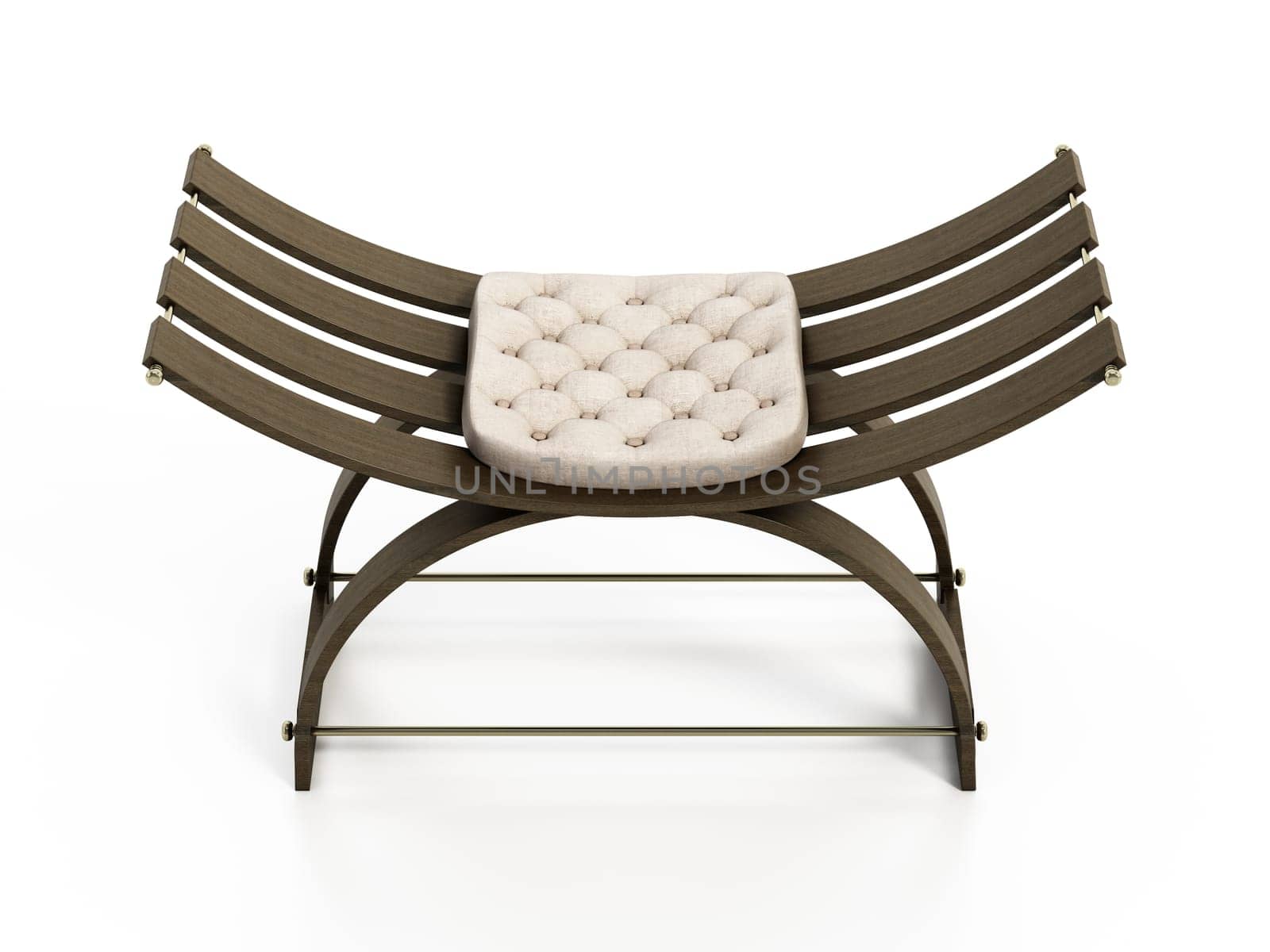 Elegant stylized chair isolated on white background. 3D illustration.