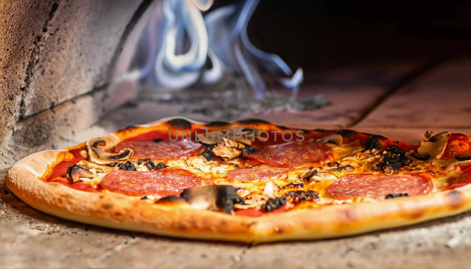 Pizza in a Wood Fire Oven