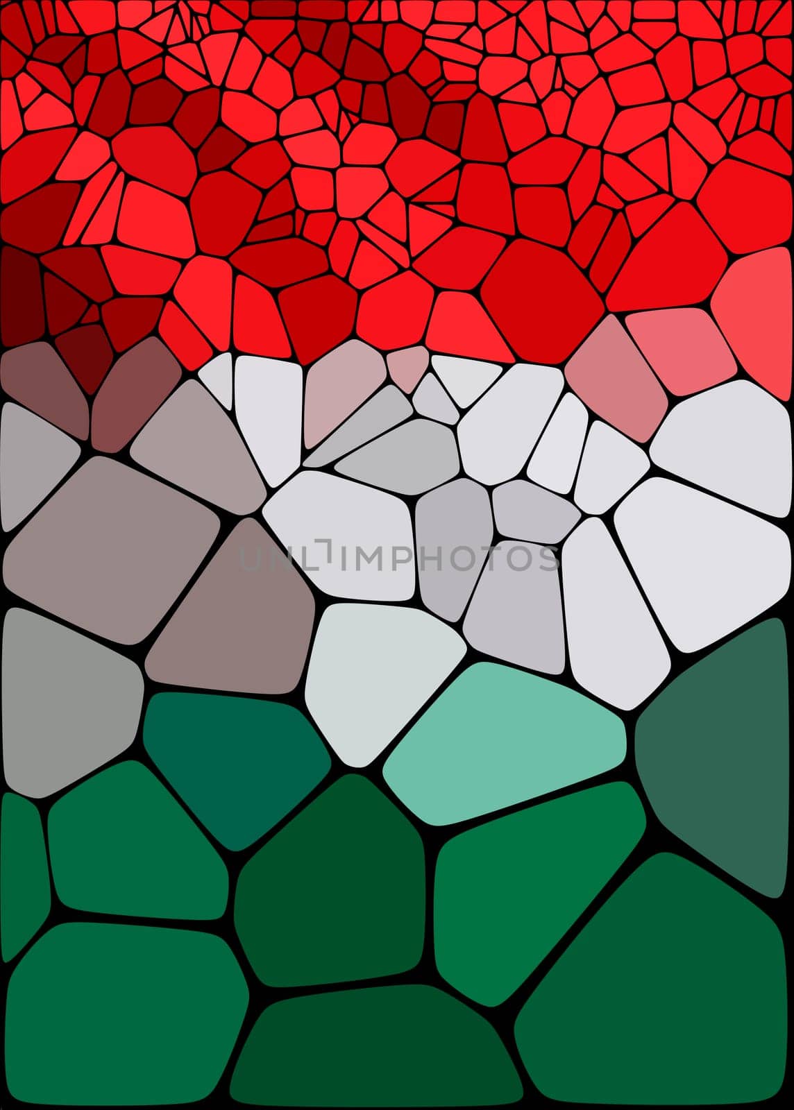Hungary, hungarian map above in low poly design style. Vector illustration in red, white, green flag colors.