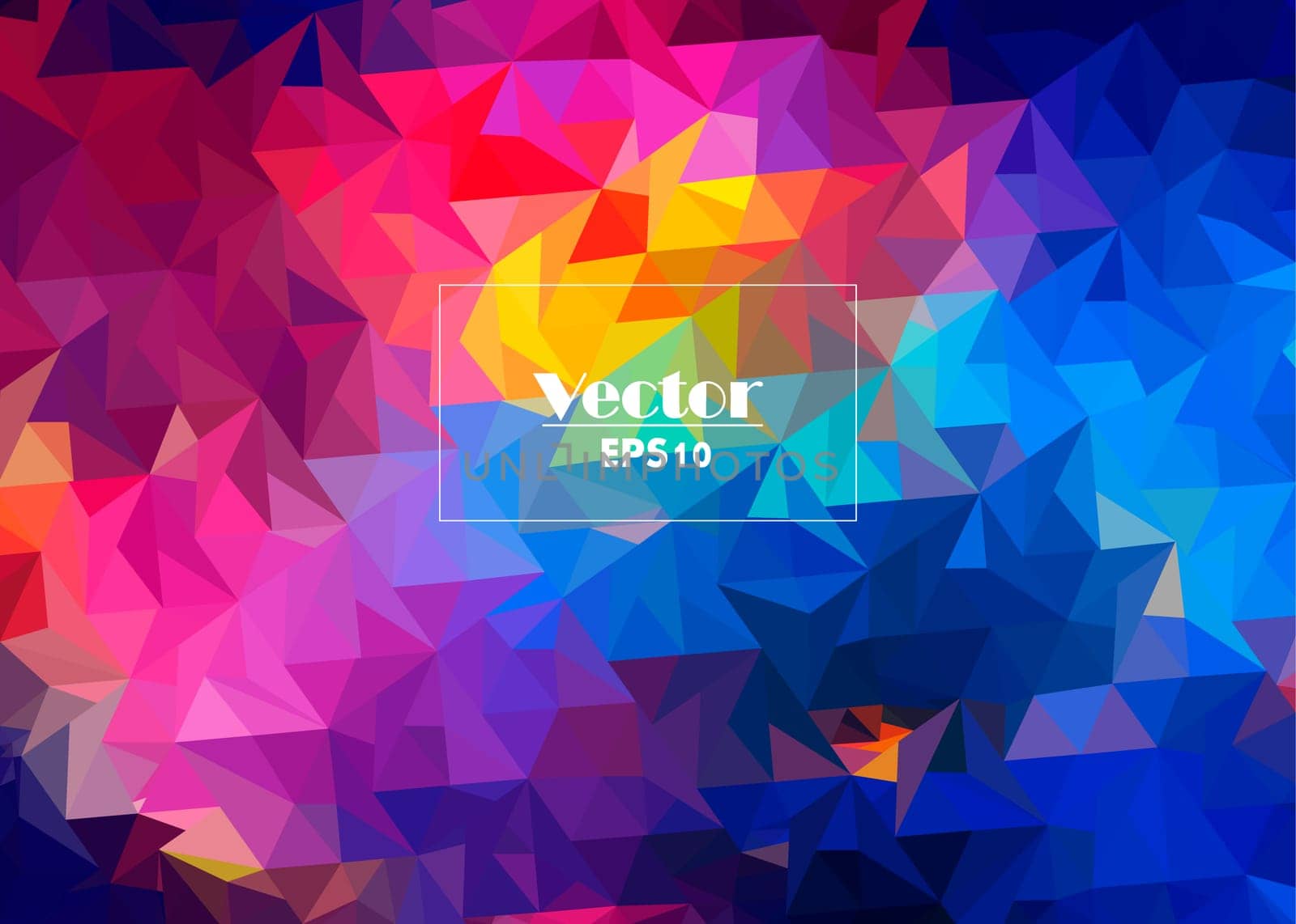 Multicolor polygonal illustration, which consist of triangles. Geometric background in Origami style with gradient. Triangular design for your business. Rainbow, spectrum image.