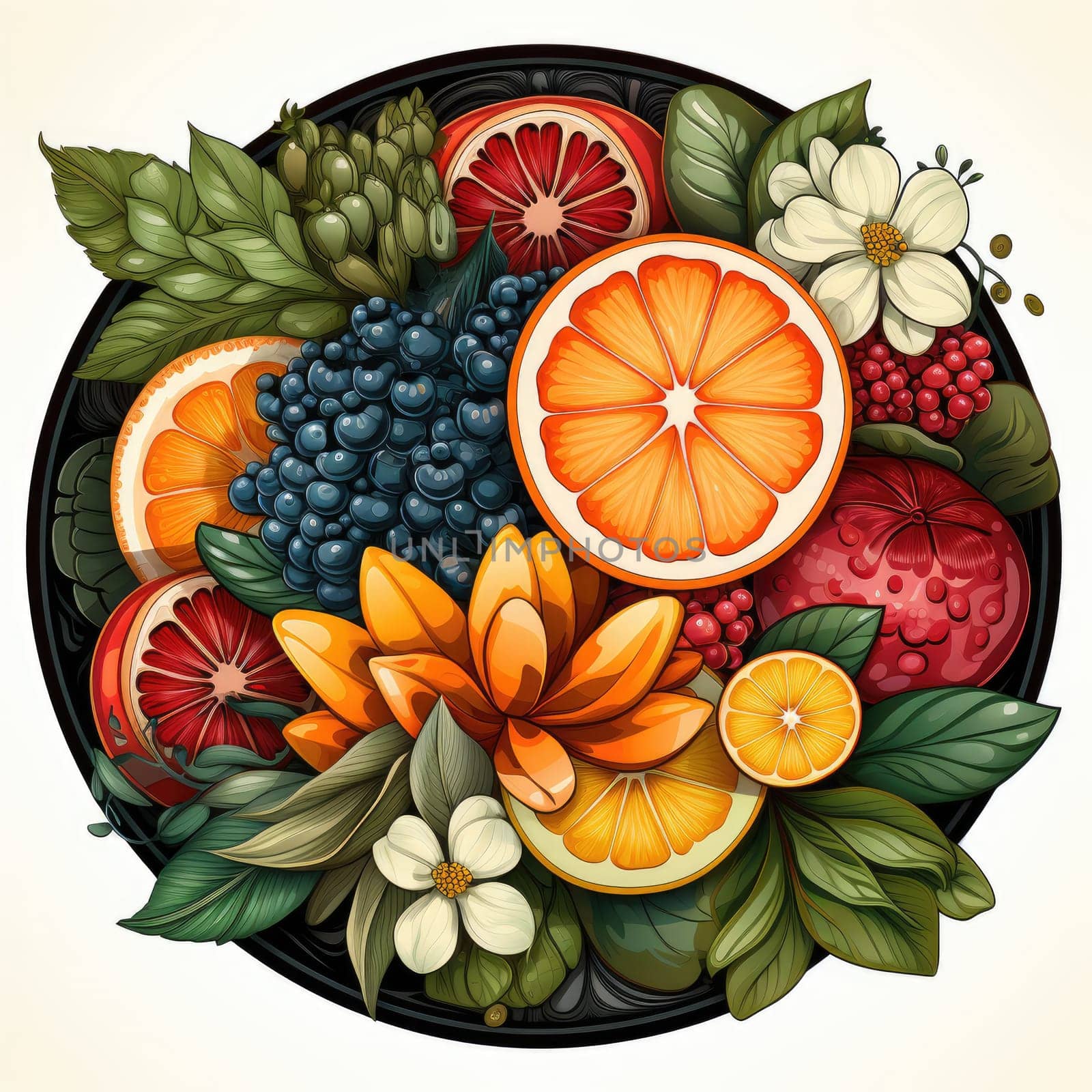 Illustration of Fruit Cake. Generative AI