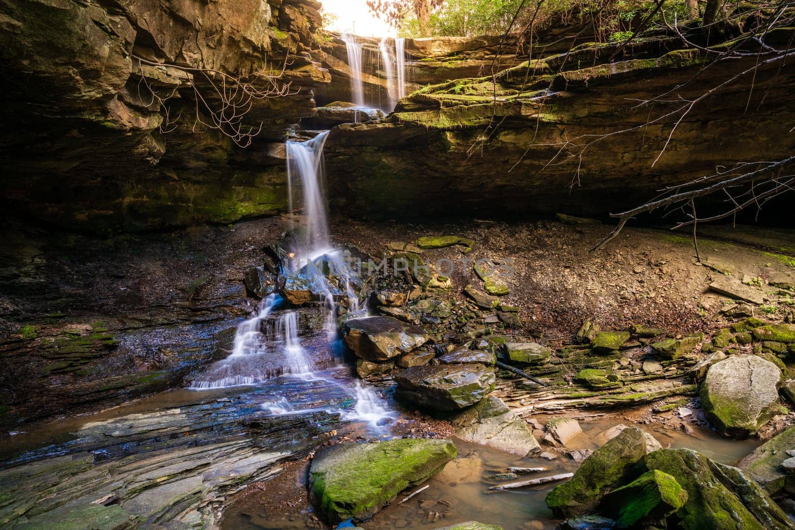 Scenic long exposure image of McCammon Branch Falls in Kentucky