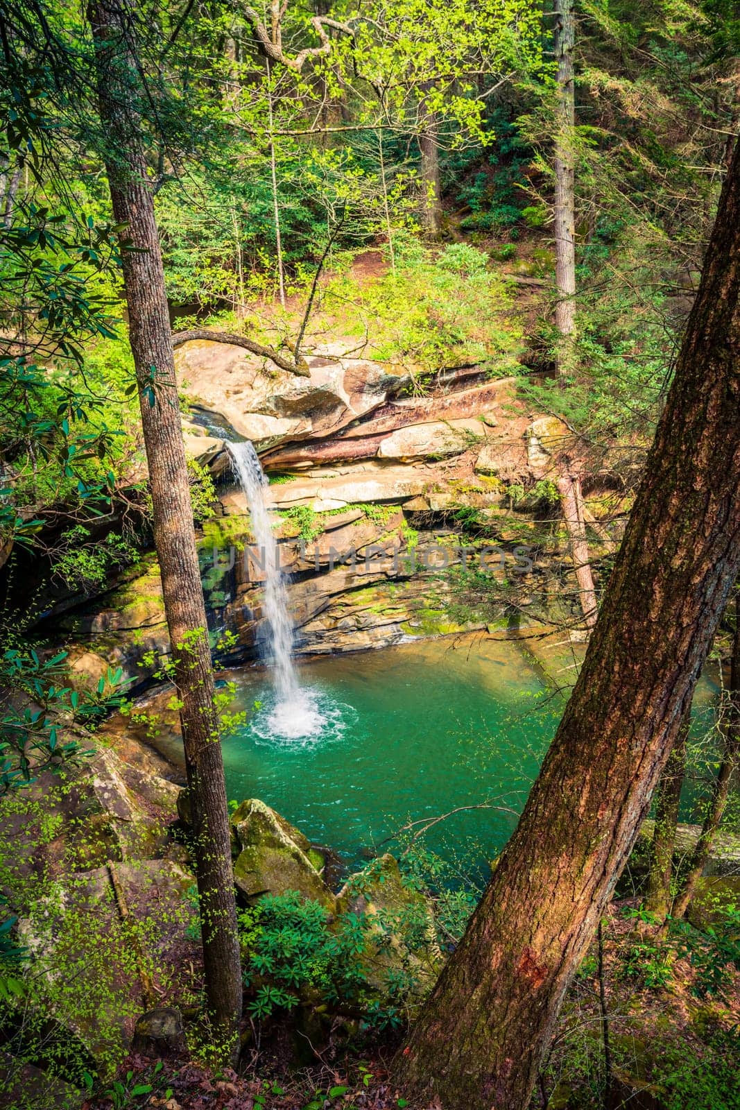 Top view of Flat Lick Falls in Jackson County of Kentucky