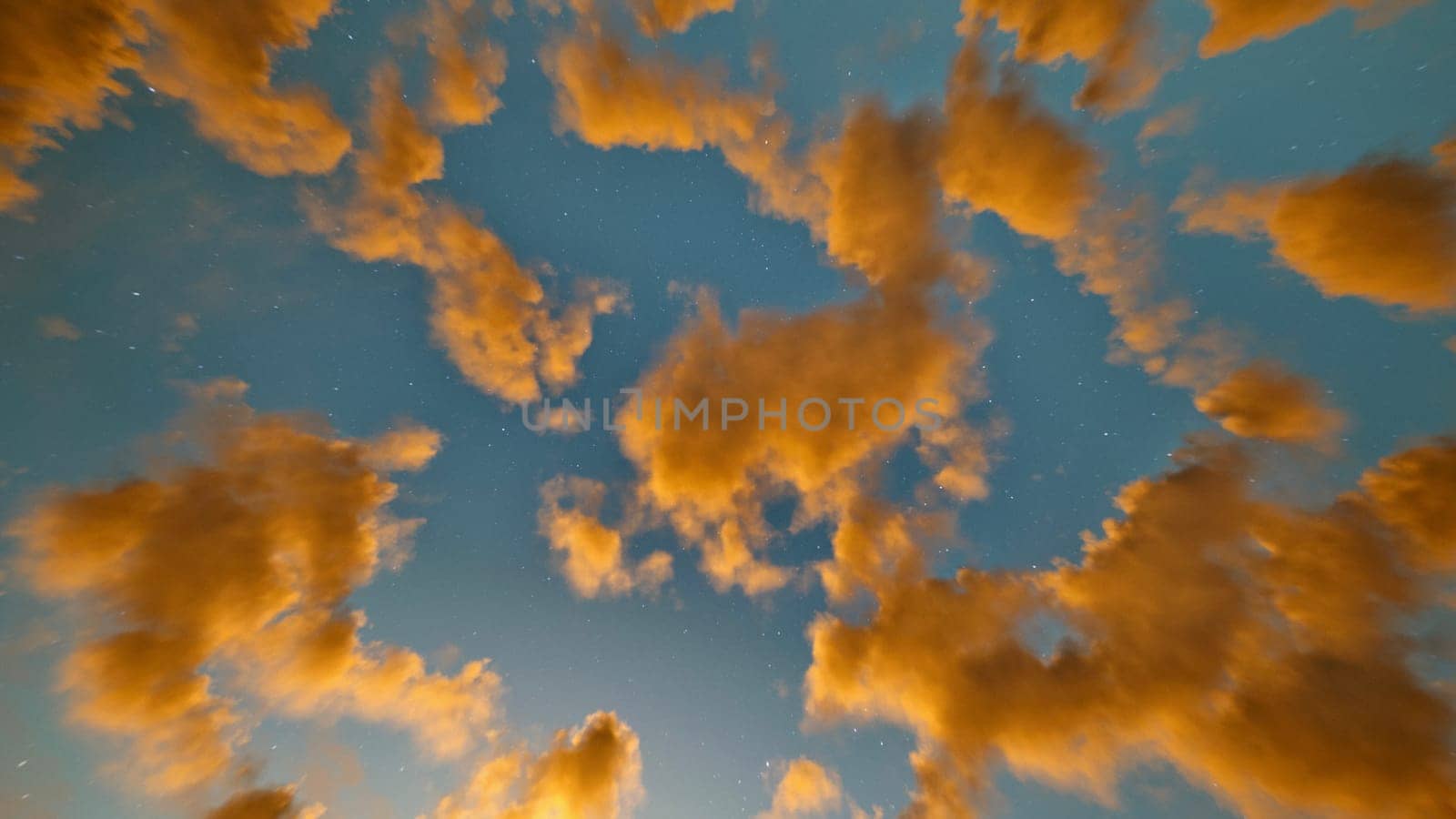 golden clouds on the starry sky in the morning or evening. Cloudy sky. Beautiful cloudscape