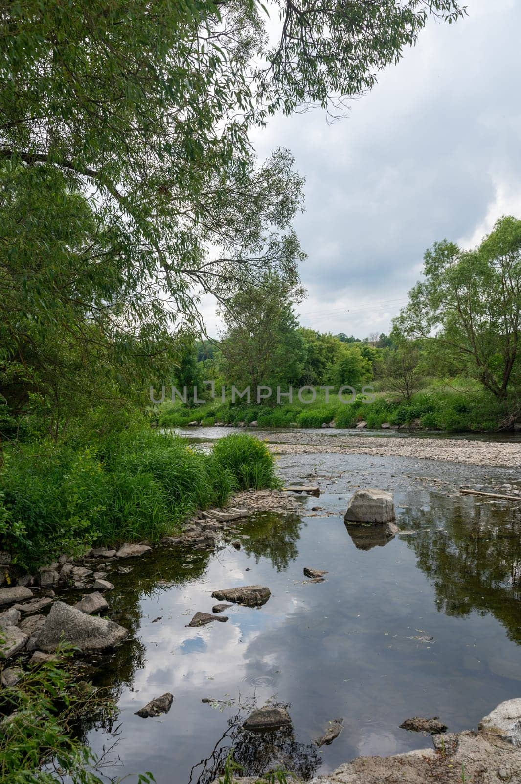 The Eder - A river in Germany in a green landscape