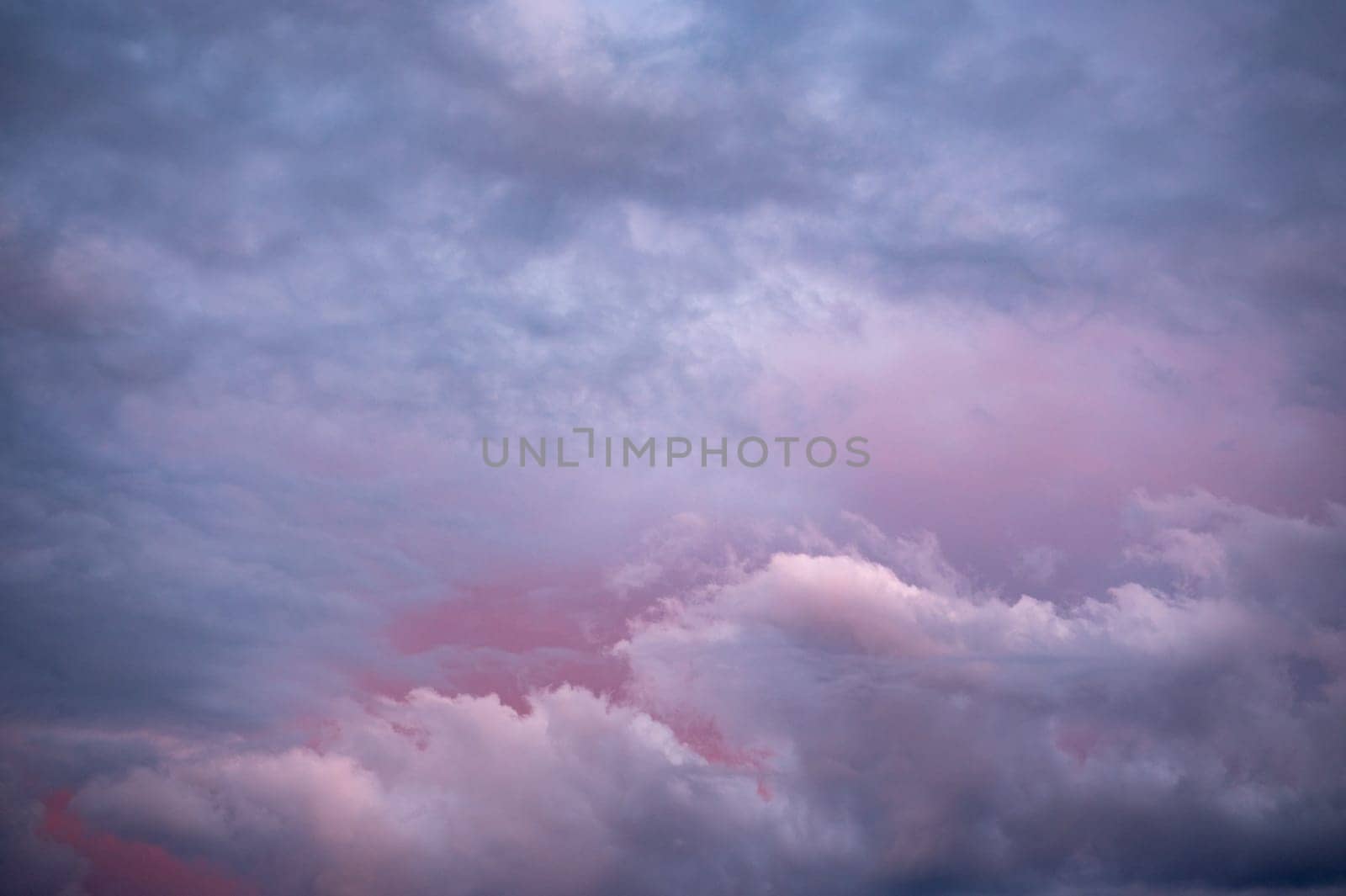 Colored sky with dramatic clouds