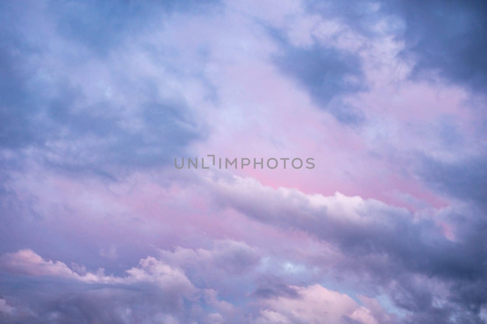 Colored sky with dramatic clouds