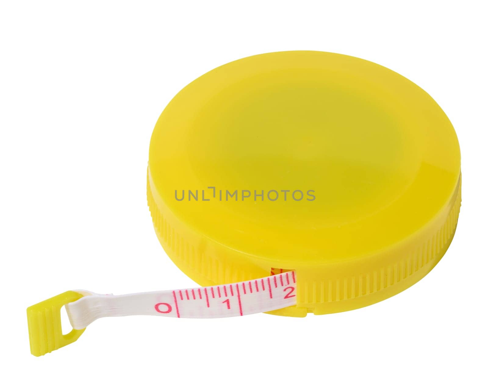 Measuring tape measure with tape on a white isolated background