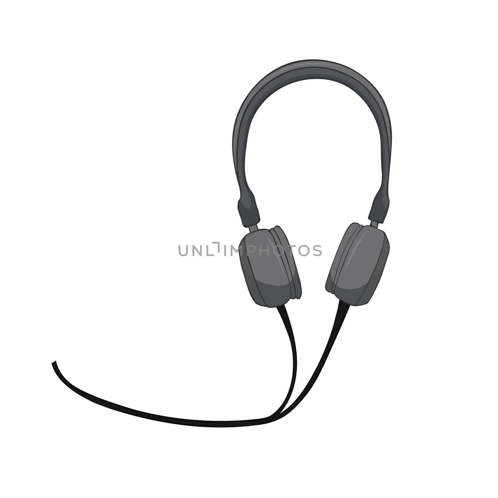 Vector headphones icon isolated on White background.