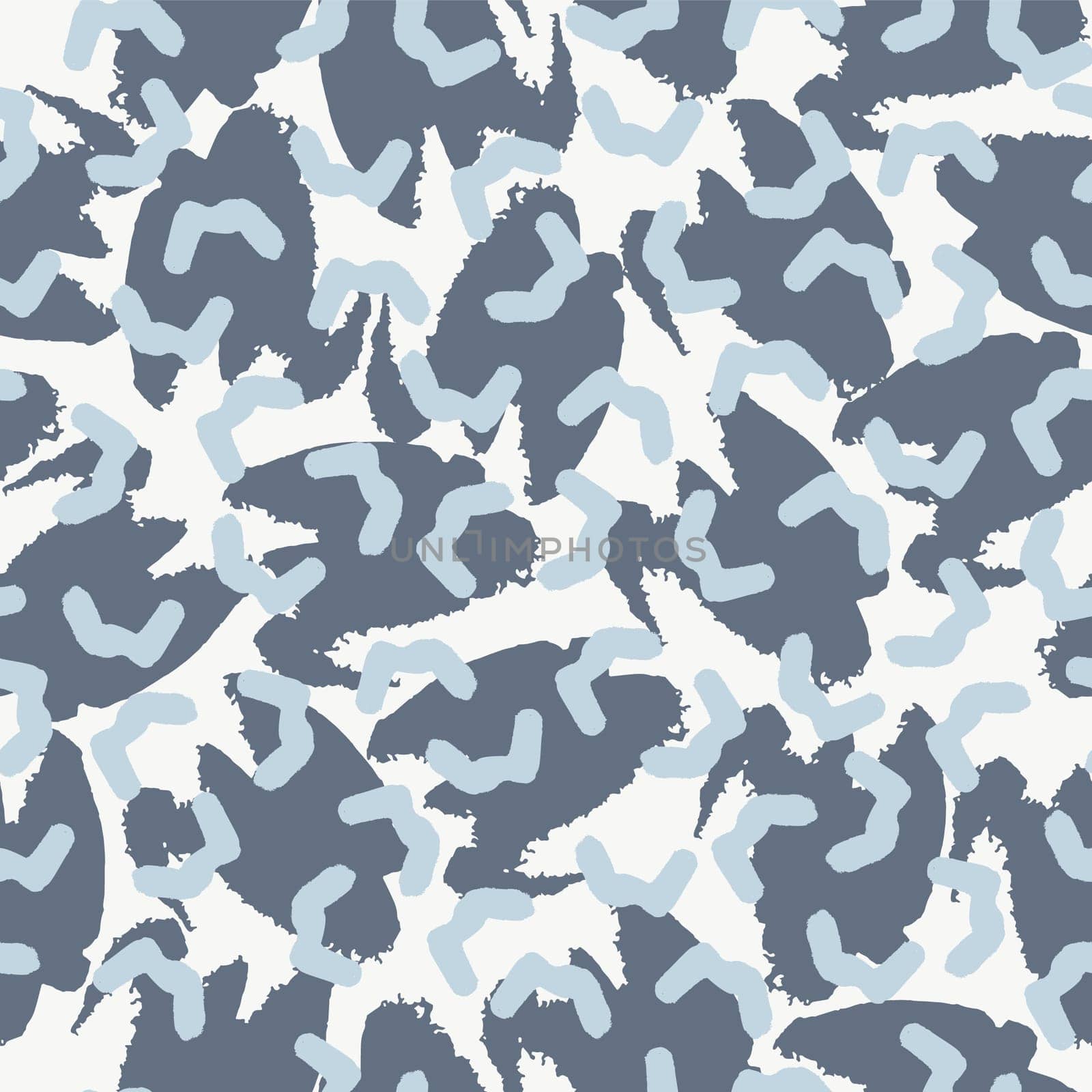 Vector multicolor seamless pattern from blue and gray blots.Free form abstract spots.Design for textile, wrapping paper.