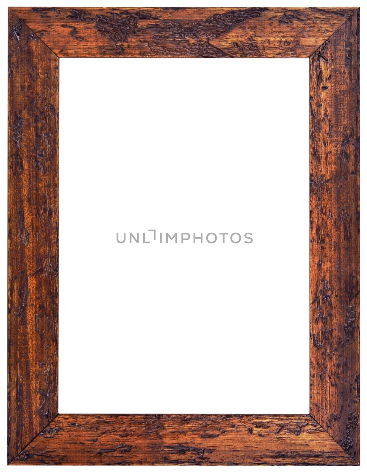 Old Carved Wooden Frame Isolated with Clipping Path