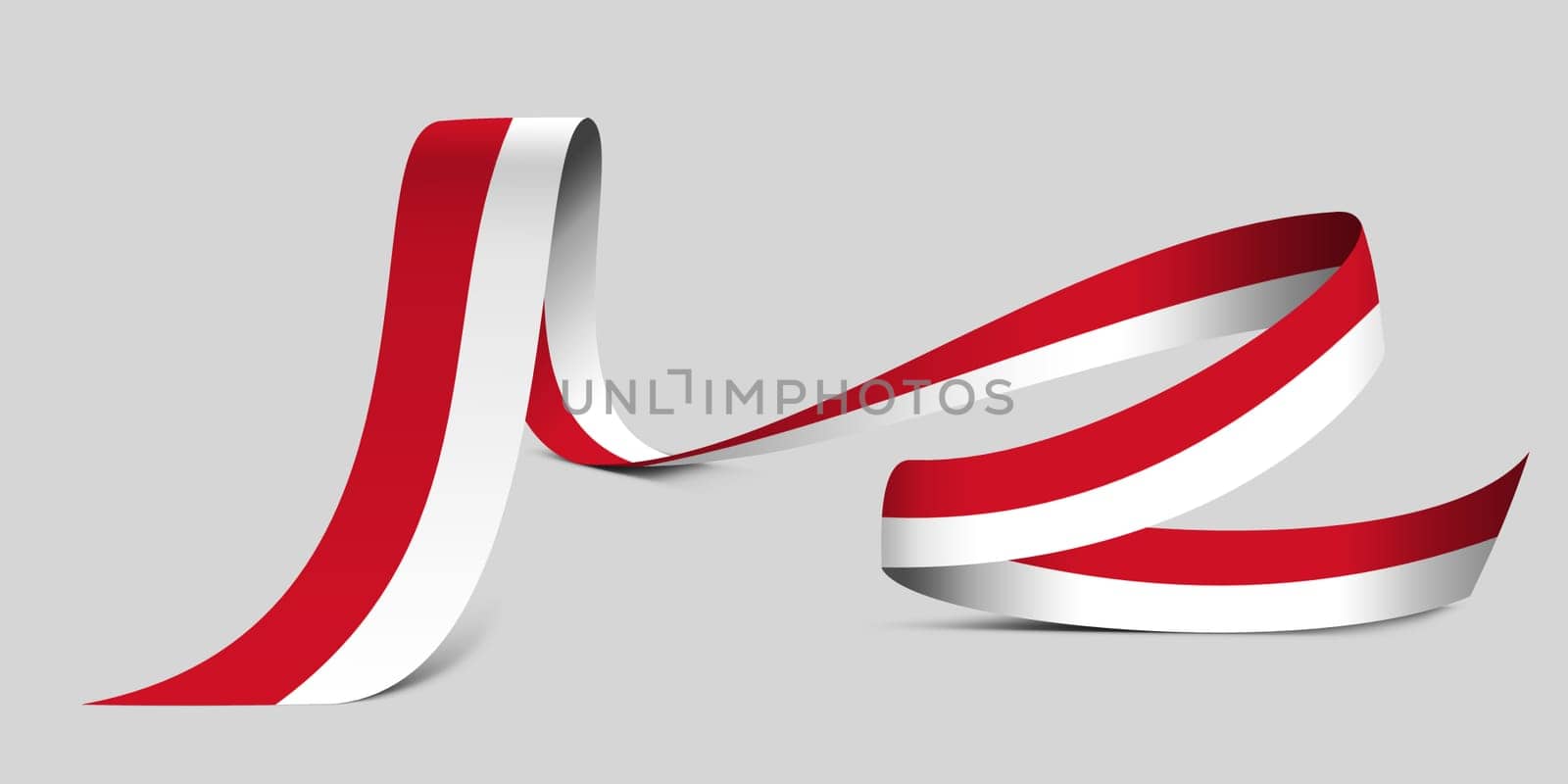 3D illustration. Flag of Monaco on a fabric ribbon background.