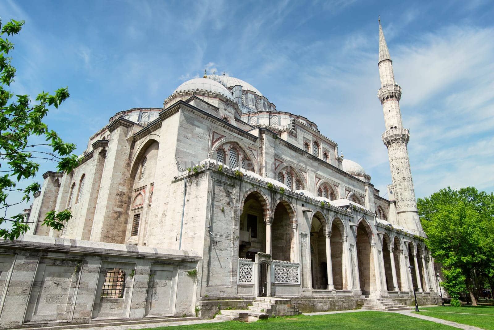 Sehzade Mosque, or Sehzade Camii, a 16th century Ottoman imperial mosque commissioned by Suleiman the Magnificent, located in the district of Fatih, on the third hill of Istanbul, Turkey
