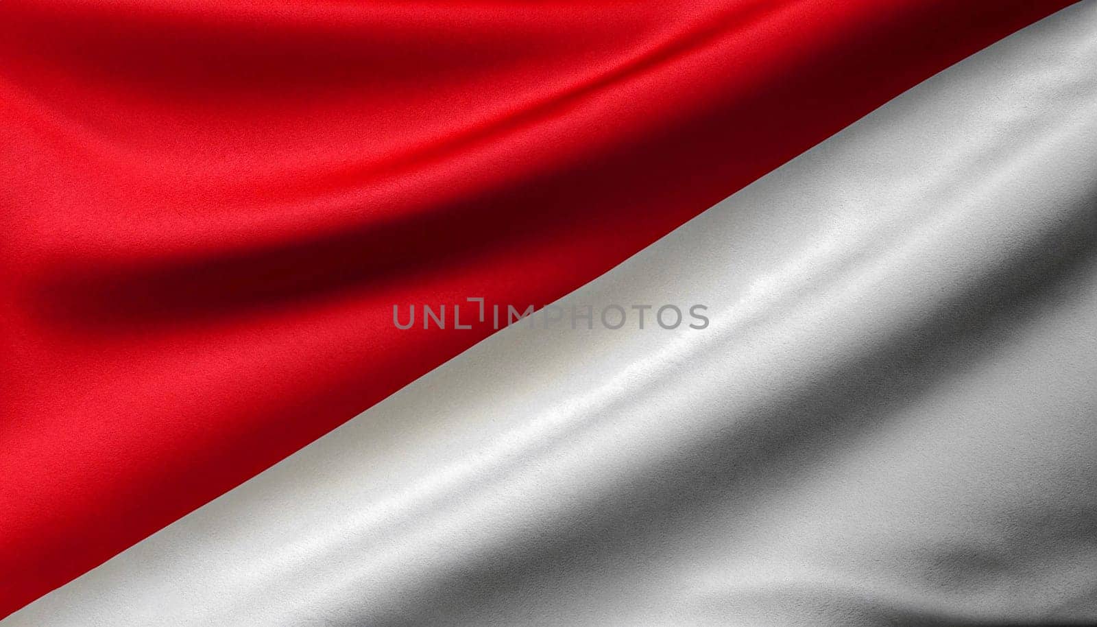 Indonesia national flag waving in the wind on a deep blue sky. High quality fabric. International relations concept.