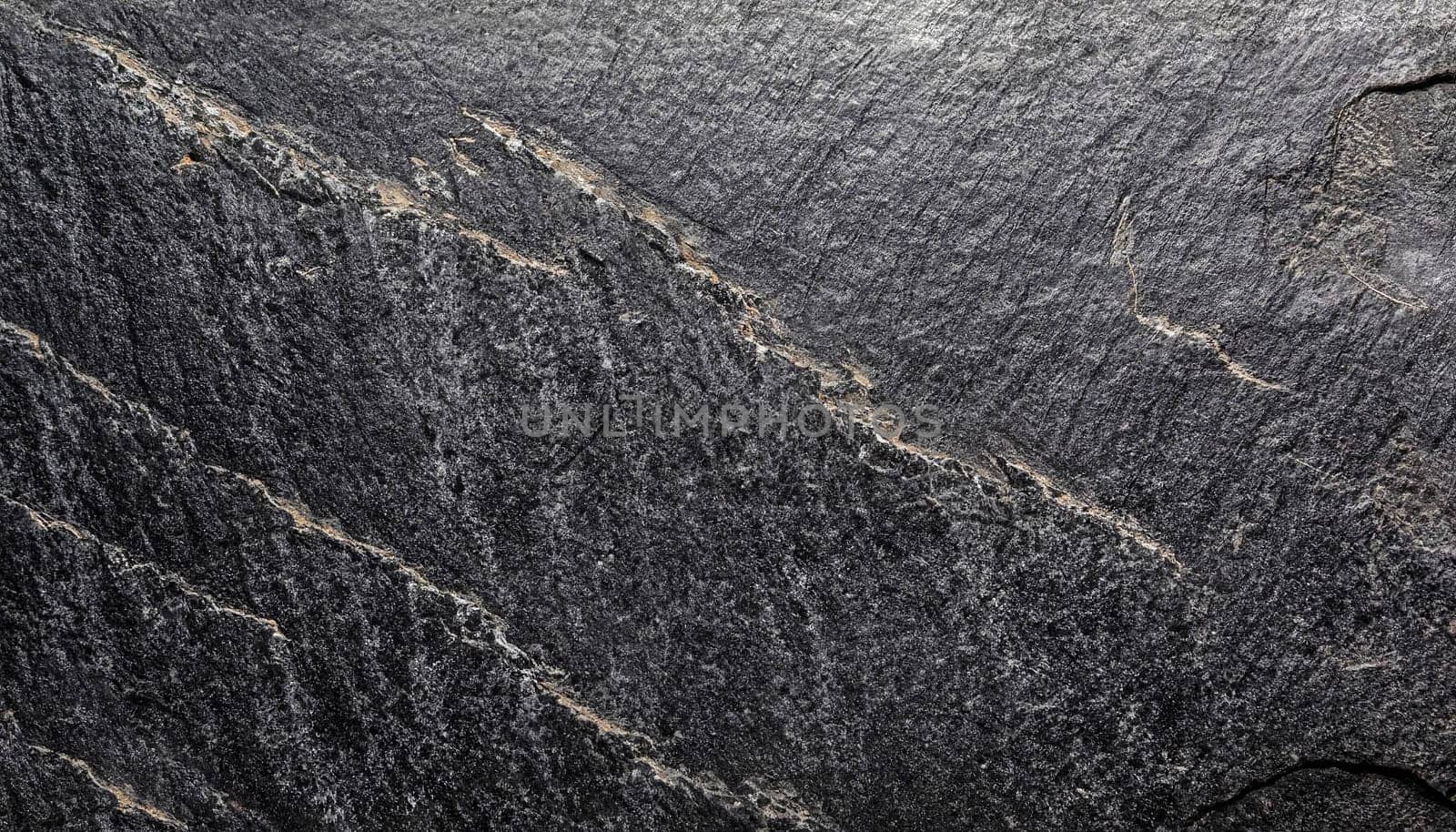 Panorama of Dark grey black slate background or texture. Black granite slabs background