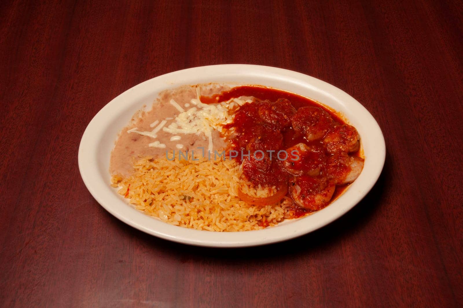 Delicious mexican dish known as Camarones A La Diablo
