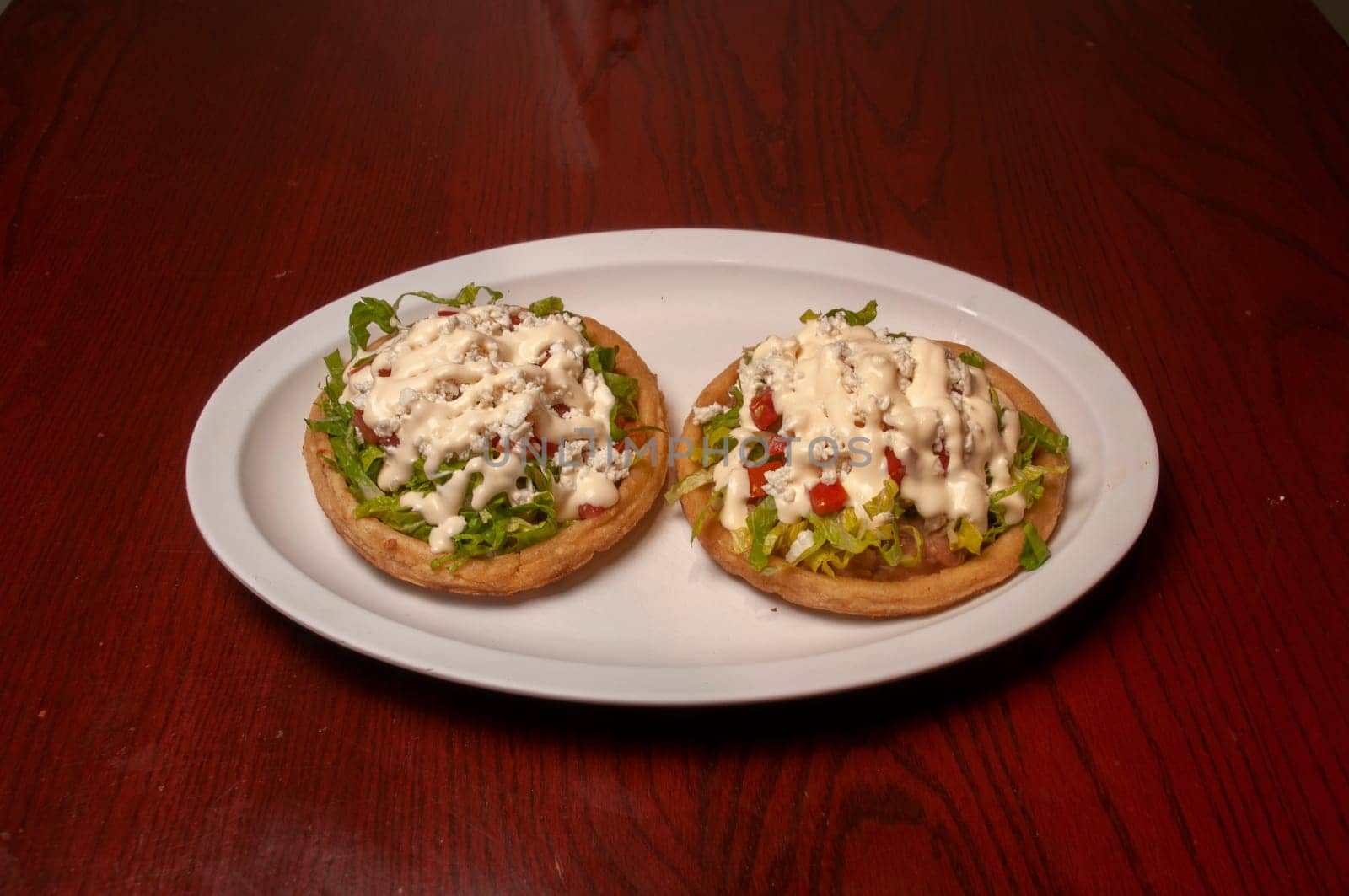 Authentic and traditional Mexican dish known as sopes