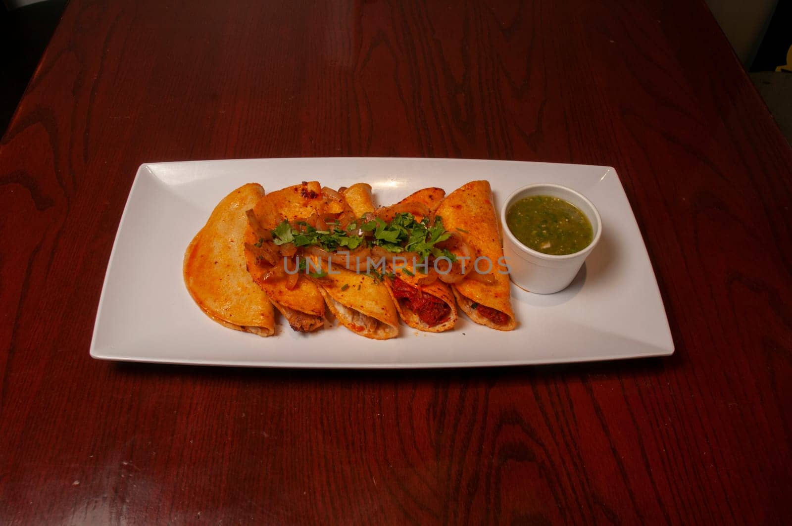 Authentic tex mex mexican cuisine known as a Taco