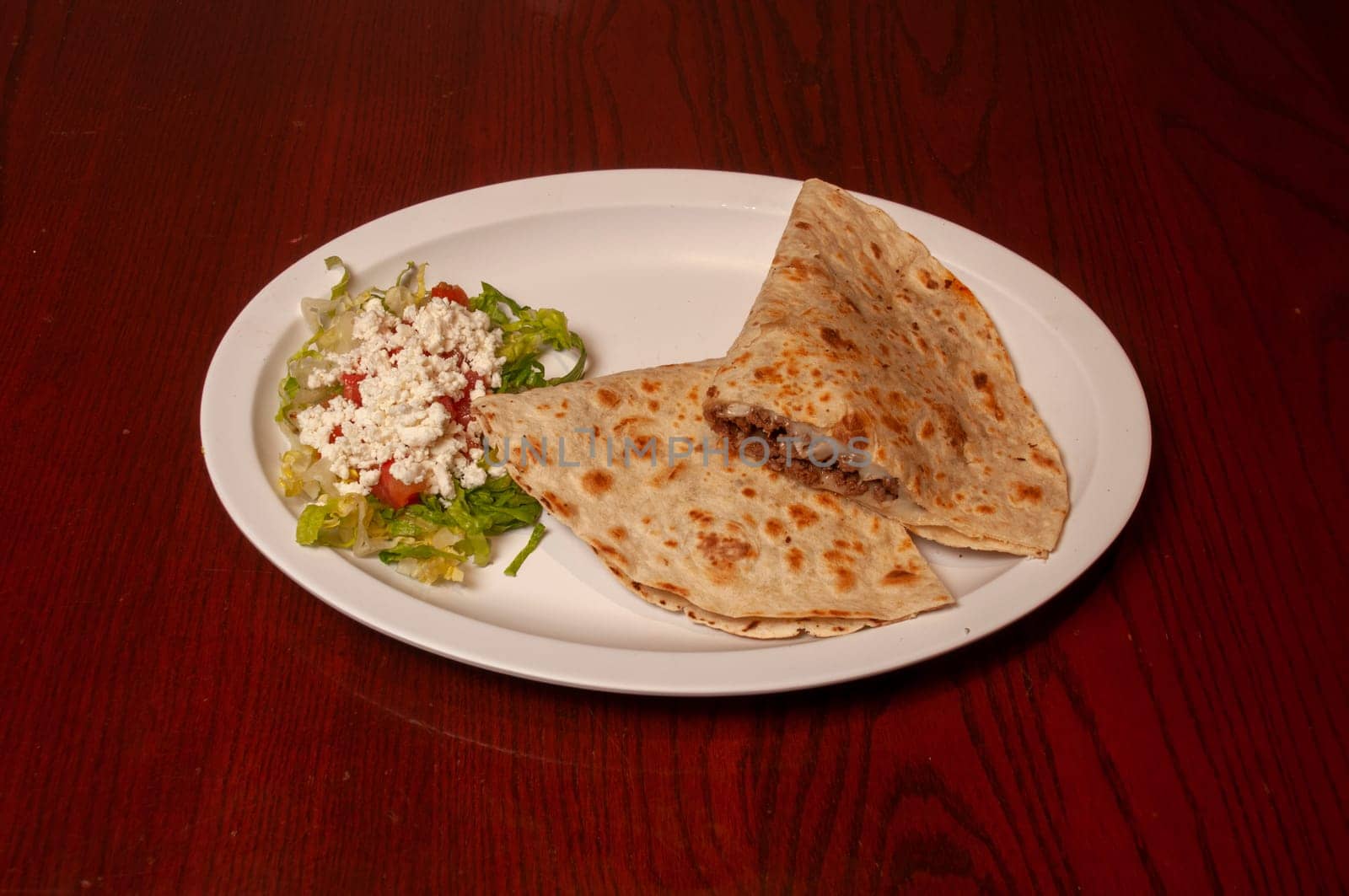 Traditional mexican delicacy known as a steak quesadilla