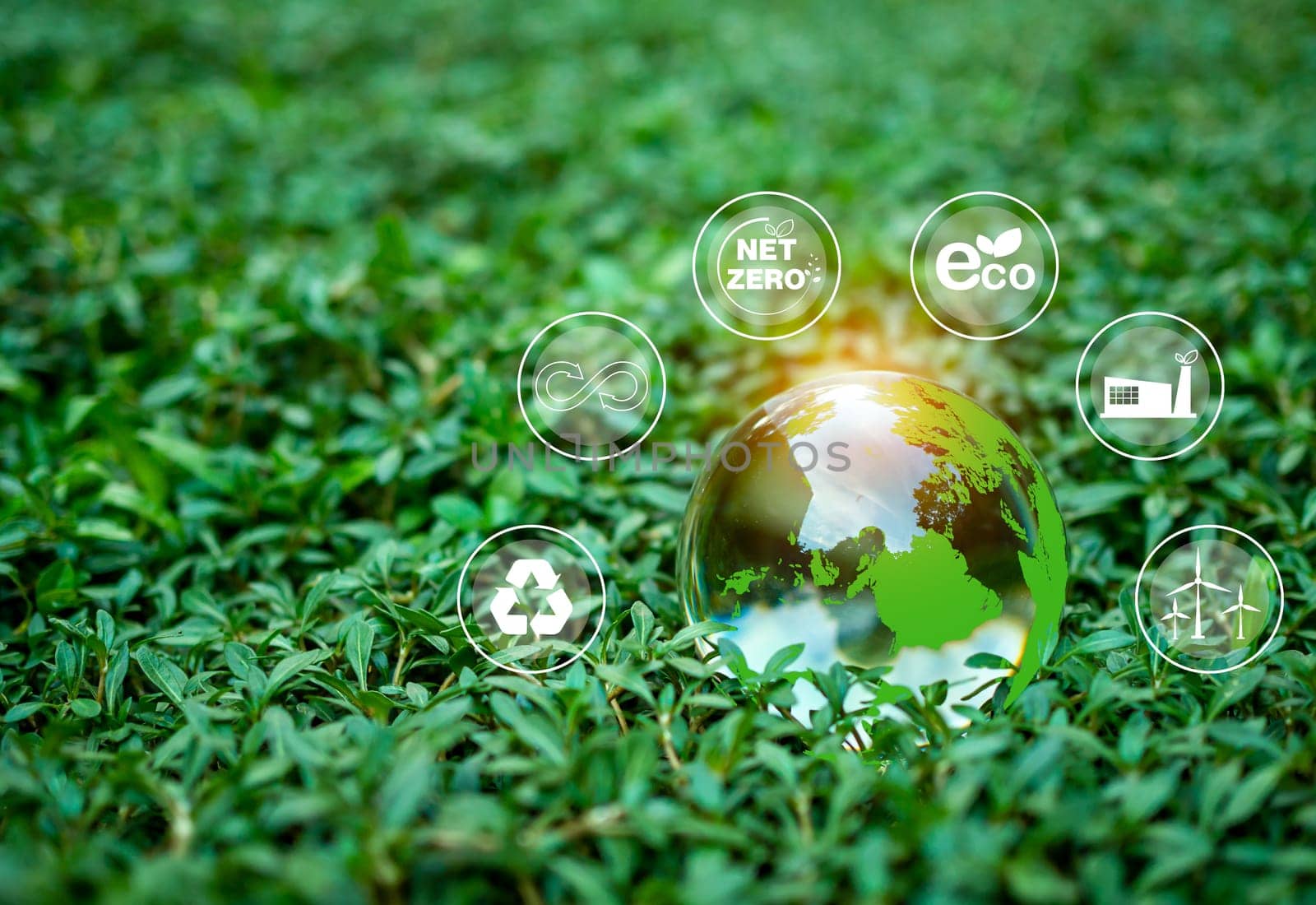 CO2 emission reduction concept, clean and friendly environment without carbon dioxide emissions. Planting trees to reduce CO2 emissions, environmental protection concept.