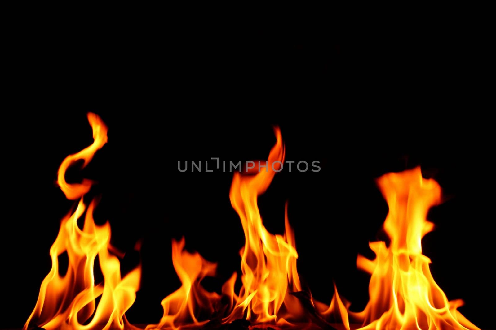 fire flame on black background